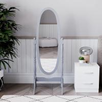 Espejo rectangular de cuerpo entero, de pie, de madera, giratorio, para dormitorio, pasillo, cómoda, color blanco - details 20