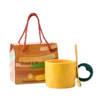 Creativo y personalizado hogar pellizco de mano toque mango de amor fácil de limpiar Día de San Valentín taza de cerámica taza recuerdo - details 0