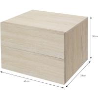 2 Mesillas Noche 42x29x30 cm Beige Roble Somona Armario Colgante 2 Cajones Cómoda Flotante Armario Pared Cajonera Mueble Auxiliar Organizador para Dormitotio Salón o Habitación - details 4
