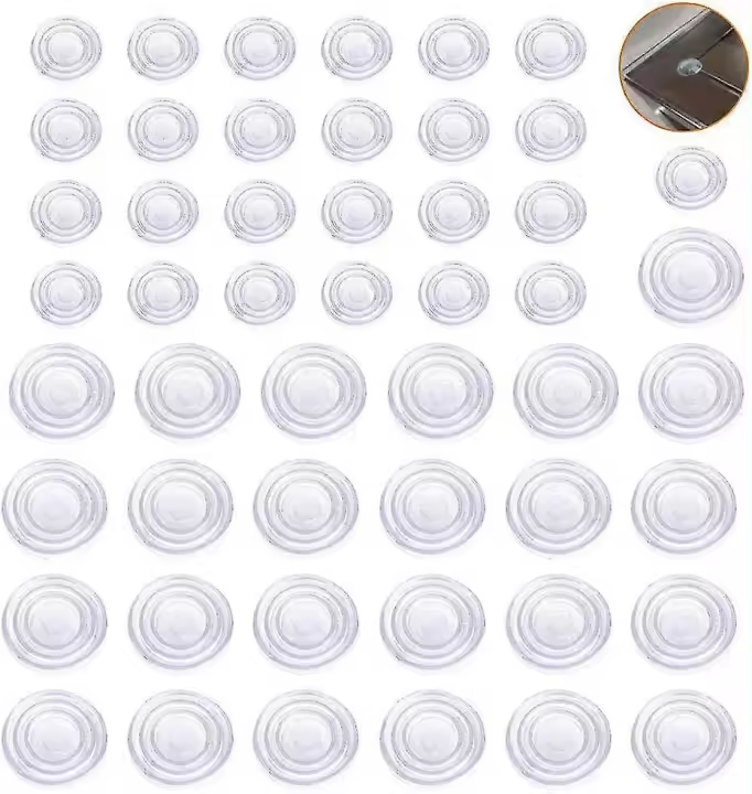 Juego de 100 Piezas de Cojín de Mesa de Vidrio Antideslizante Almohadillas de Mesa Transparentes - 1