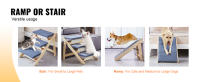 SucceBuy Escaleras para mascotas de madera/escalones para mascotas, diseño de madera plegable 2 en 1 para camas, sofás y coches. Escaleras y rampa para perros - details 1