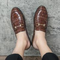 Sandalias con diseño de piedra sintética para hombre, zapatos con hebilla de herradura, tacón versátil, a la moda - details 28