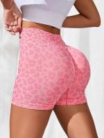 Shorts de Pantalón de Leopardo de Alta Estirabilidad Monos sin Costuras, Cintura Enfriada, Levantamiento de Cadera para Fitness, Correr, Yoga - details 9