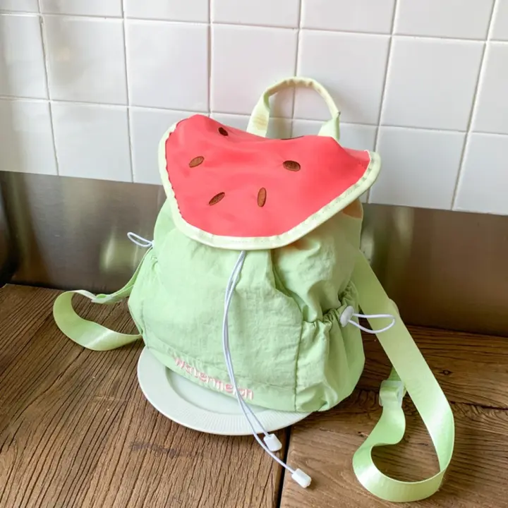 Mochila con cordón para exteriores de estilo coreano, mochila de nailon impermeable de Color dopamina, bolsa de libros de gran capacidad - 1