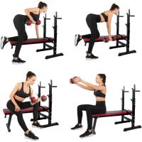 Banco de Musculación Plegable Ajustable Soporte de Barras para Mano a Mano y Estación de Dips - details 1
