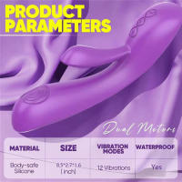 Vibrador de doble golpe de alta frecuencia para punto G femenino, masajeador para adultos transfronterizo Popular, vibradores de palo AV, estimulador de clítoris con succión de solapa, palo de masaje de doble cabeza - details 2