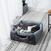 Nido Triangular cerrado para mascotas, caseta cálida de felpa suave semicerrada para gatos, perrera para perros con alfombrilla, cueva para dormir profundamente en interiores - details 2