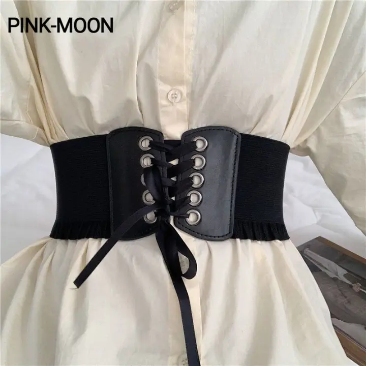 Pmfn-cinturón elástico Simple para mujer, faja de vestido Retro, decoración de camisa, cinturón con cordones, moda - 1