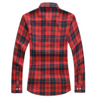 Camisa de manga larga a cuadros a rayas para hombre, camisas clásicas de oficina de un solo pecho, Camisa informal a la moda de otoño, 7XL - details 40