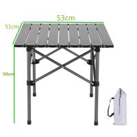 Mesa plegable de exterior con bolsillo de malla, mesa metálica portátil para viajar, adecuada para camping, pesca, etc. - details 14