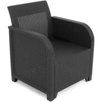 Conjunto de Jardín Sanremo con Dos sillones y sofá de 3 plazas con Mesa Auxiliar, Resina imitación ratán Trenzado - details 6
