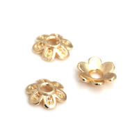 50 Uds. De cuentas redondas de latón de Color dorado de 18K, tapas de hojas de árbol y flores, suministros para hacer cuentas de joyería, accesorios Diy - details 77