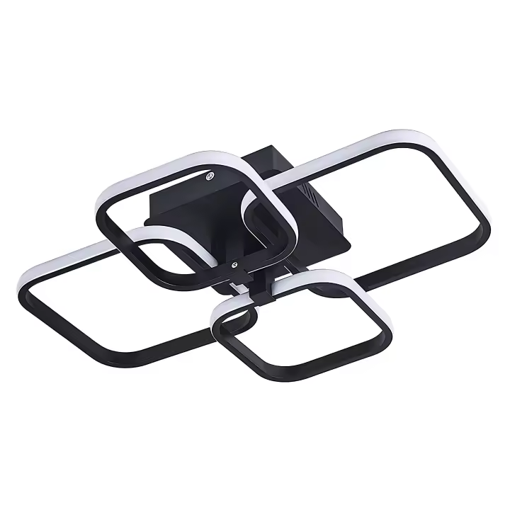 Plafón LED de Techo Cuadrado 45W GOECO, Aluminio Negro, Luz Neutra 4500K, Iluminación Interior Nórdica para Salón, Dormitorio, Comedor, 58*46*13 CM - 1