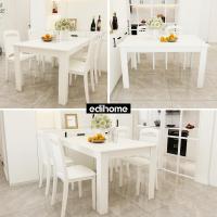 Comedor, Modelo Denver, para salón, Cocina, Acabado Blanco y Cambria, Dimensiones 138 (Largo) x 90 (Ancho) x 75 (Alto) (Blanco/Madera) - details 14