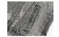 Chaleco de Mezclilla Rasgado Retro para Hombres sin Mangas Estilo Casual con Abrigo de Mezclilla Vintage para Primavera Verano Otoño Lavado en Máquina Cuidado de la Tela: Algodón 80% Poliéster 20% - details 7