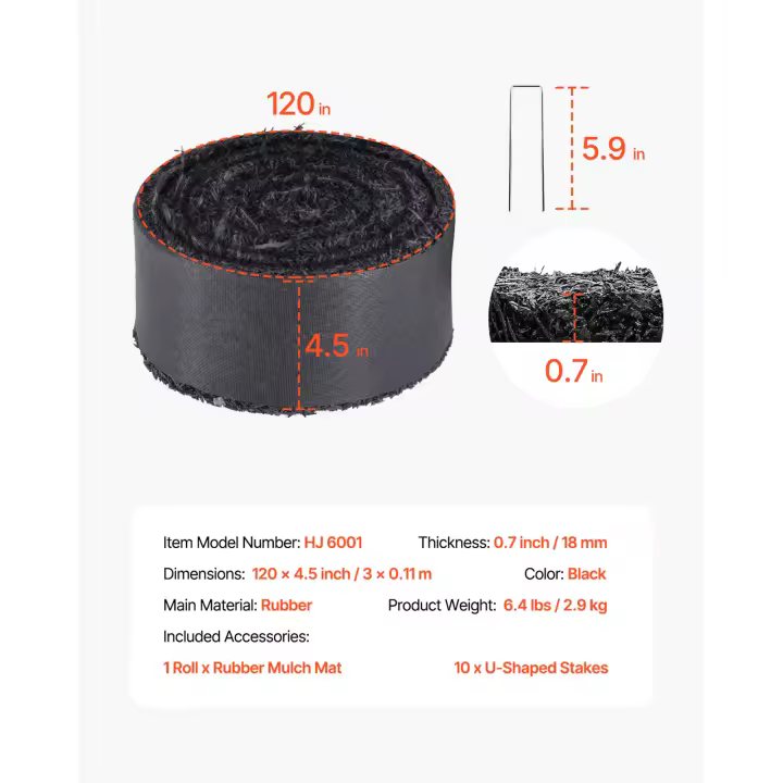 SucceBuy mantillo de goma para paisajismo, estera reciclada, aspecto natural, previene malas hierbas y barro, para jardines, plantas, macizos de flores - 1