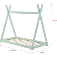 Cama para niños pequeños Cama Infantil 160 x 80cm Estructura Tipi de Madera Pino Color Pino Natural - details 31