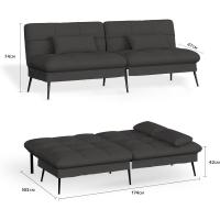 Dormir – Funda futón Convertible – Sofá esquinero – Sofá de Invitados de 3 plazas – con Respaldo Ajustable - details 1