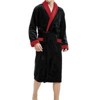 Bata de Hombre Cálida con Capucha de Franela Ropa de Noche con Bolsillos - details 1