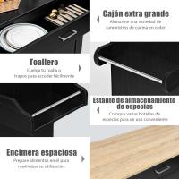 Carrito de Cocina Carro de Servicio Comedor con Ruedas,Toallero,Cajón, Puerta y Estantes Gabinete Mueble de Cocina (blanco) - details 19
