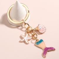 Llavero con forma de estrella de mar, concha, corazón, concha, bola de cristal, llavero con cola de sirena, estilo playero, cola de sirena - details 3