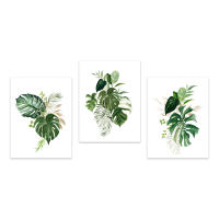 Pintura Nórdica en Lienzo de Monstera Hojas Botánicas Decoración Artística de Pared para Dormitorio Marca DHROOM Material Lienzo - details 7