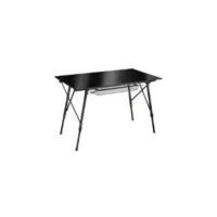 Mesa Camping Plegable con Altura Ajustable, Mesa Auxiliar de Aluminio con Topes, Mesa Exterior para Jardín, Terraza, Picnic, con Red Almacenamiento y Bolsa de Transporte, 120x70,5x79 - Negra - details 4