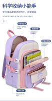 Mochila Escolar Coreana Linda para Niñas Mochila Escolar Kawaii en Rosa y Morado para Biblioteca y Escuela Primaria Regalo para Estudiantes y Niños - details 8