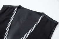 Chaleco de Dos Piezas de Moda para Hombres en Otoño Cuello en V, Tela de Poliéster, Traje a Cuadros de Colorido, Estilo Británico Casual Vintage Gentleman Leisure - details 4