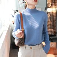 Otoño Invierno chic suéteres inferiores mujer moda jersey de cuello alto ajustado de manga larga Jersey de punto suave cálido Pull Femme Top - details 16