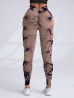 Tie Dye Sport Leggings Mujeres Scrunch Butt V-Cintura Pantalones de yoga sin costuras Fitness Running Medias - details 2