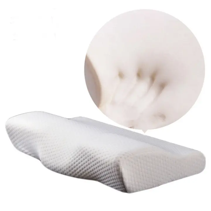Almohada ortopédica de espuma viscoelástica, rebote lento, transpirable, 60x35 cm, color blanco - 1