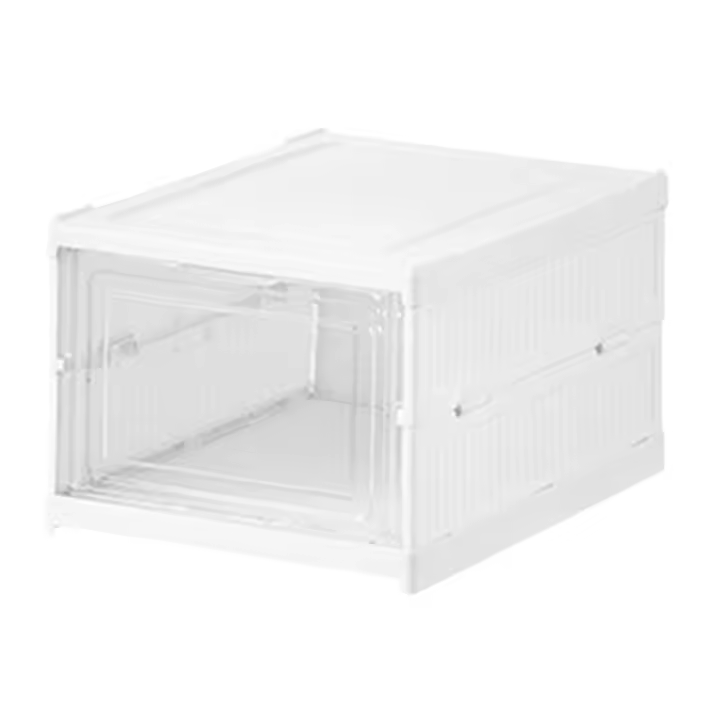 Caja de almacenamiento de zapatos, organizador de zapatos plegable sin instalación, puerta transparente, ahorro de espacio, Zapatero de plástico transparente resistente - 1