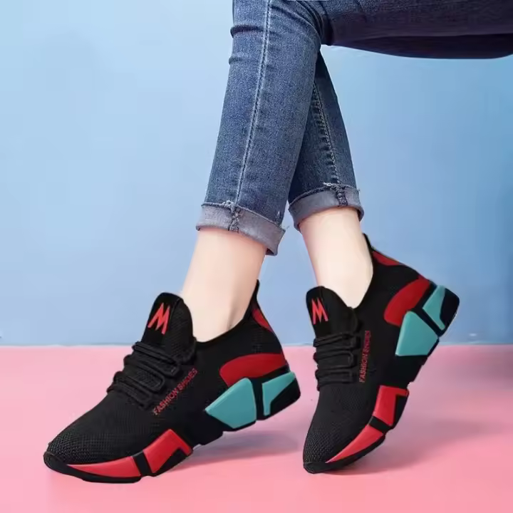Nuevos zapatos cómodos para correr para mujer, zapatos deportivos ligeros con cordones versátiles para primavera y otoño - 1