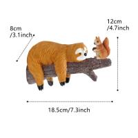 Perezoso de resina y árbol de ardilla colgante, bonitos adornos creativos de animales, estatua impermeable, exquisitas decoraciones para árboles, colgante para el hogar - details 0