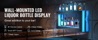 SucceBuy Exhibición de botellas de licor con luz LED, cuadrado de 48 pulgadas, estante de barra iluminado - details 0