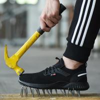 Zapatos de Trabajo Ligeros y Transpirables Punta de Acero Antigolpes A Prueba de Agujeros - details 6