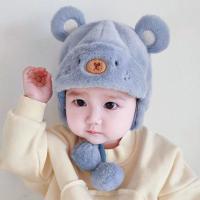 Gorro cálido con pompón para bebé, gorro de felpa a prueba de viento, con orejeras, para Otoño e Invierno - details 0