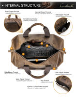 CONTACT'S-Bolsa de equipaje Vintage de cuero genuino para hombre, bolso de viaje de negocios, bolso de hombro de gran capacidad - details 7