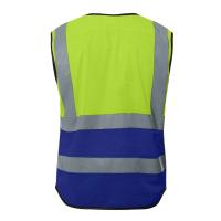 Trabajo plano de la ropa deportiva de la malla segura alto Vis azul negro chaleco rosado reflexivo cremallera poliéster durable Ems - details 4