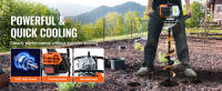SucceBuy Excavadora de agujeros para postes con gasolina, barrena de tierra de 52 CC y 1450 W, brocas de 6" y 10" con 3 varillas de extensión, para plantas de jardín agrícola, naranja + negro - details 0