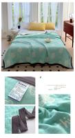 Manta de Algodón Puro Diseño de Gato en Cuadros Amarillo Tamaño de Cama Rey Ideal para Verano - details 17