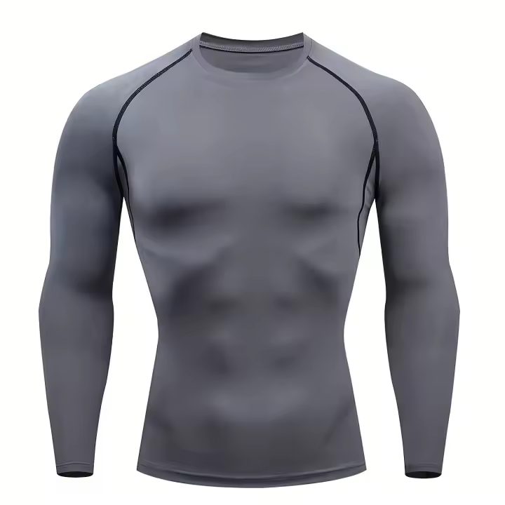 Men's Compression Shirts: Get Fit Fast With Long Sleeve Athletic Workout Tops! - 1