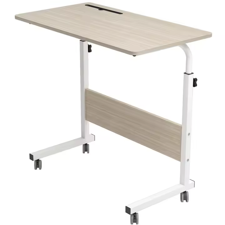 Mesa de ordenador portátil con ruedas enrollables, altura ajustable, 80x40CM, para el hogar y la Oficina - 1