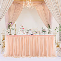Elegante Mantel de Mesa para Fiesta Tul Blanco-Rosa-Púrpura Accesorio de Hogar de Bodas - details 6