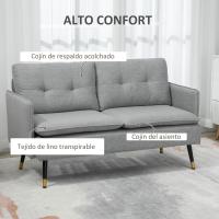 Sofá Moderno de 2 Plazas Sofá de Sala con Tapiz de Poliéster, 4 Almohadillas y Patas de Acero - details 3