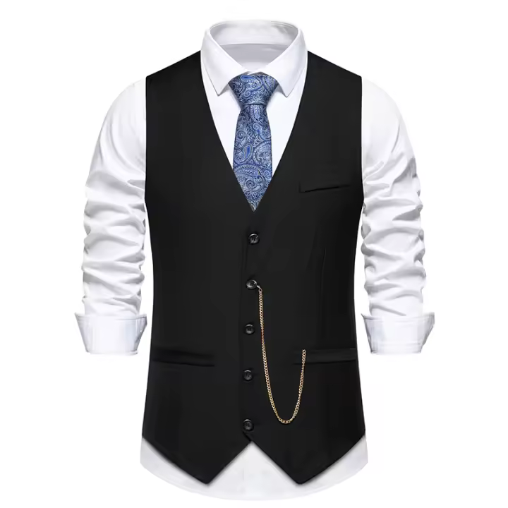 Chaleco Tre Slim Fit para Hombres Nuevo Llegada Accesorios Cadenas Moda Casual Vintage Para Fiesta Boda Material Exterior de - 1