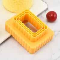 Moldes redondos rectangulares para galletas, utensilios de plástico para hornear, herramientas de estilo para hornear, Material de grado alimenticio multifunción, 3 piezas por juego - details 6