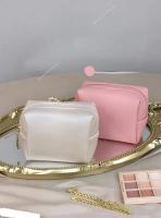 Bolsa de Maquillaje Impermeable de Cuero PU Color Sólido, Tamaño Pequeño, Ideal para Viajes - details 0