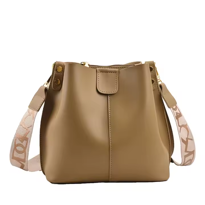 Bolso de hombro pequeño de cuero Pu para Mujer, Bandolera de Cubo, informal, de alta calidad, a la moda - 1